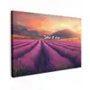 Lavendelveld - Quote - Zonsondergang Tuinposter op houten frame 2 cm dik klein -3d