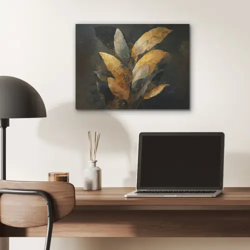 Gouden Bladcompositie – Botanische Luxe PET vilt klein -sfeer5