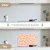 Zee - Dieren - Roze - Krab keuken achterwand spatscherm klein 900 -voor_na_NL