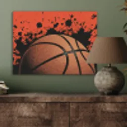 Basketbal - Verf - Sport - Oranje PET vilt klein -sfeer2