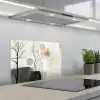 Wabi sabi - Beige - Plant keuken achterwand spatscherm klein -3d_schuin