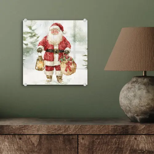 Kerstman- Winter - Sneeuw - Wit - Rood plexiglas 5mm klein -sfeer3
