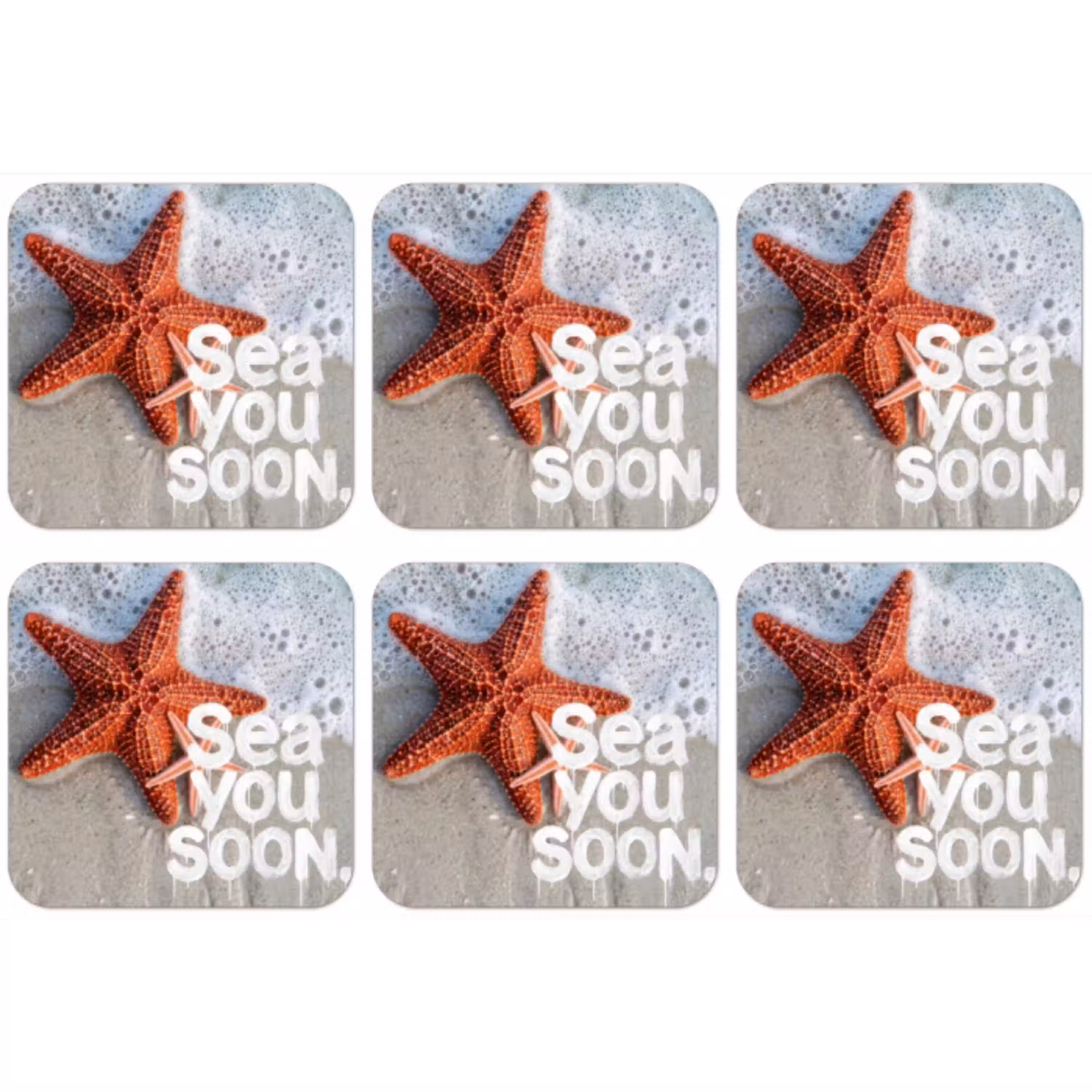Sea you soon - Zeester - Zee onderzetter kurk middel -zkaufland3dotto