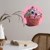 Cupcake - Kleurrijk - Edelstenen Wandcirkel behangsticker klein -sfeer3