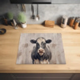 Koe - Portret - Dieren - Modern Inductie beschermer vinyl 3mm middel -sfeer5
