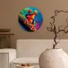 Kikker - Felgekleurd - Tak - Regenboog Wandcirkel kunststof plaat 5mm dik klein -sfeer1