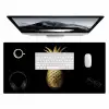 Ananas - Zwart - Goud - Luxe Muismat XXL klein -3d