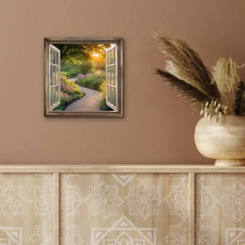 Doorkijk - Bloemen - Natuur - Zon - Pad aluminium wit klein -sfeer4