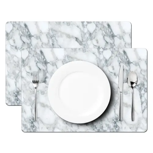 Mozaïek - Marmer - Wit - Onregelmatig Placemat vinyl groot 368 -zzsfeer2_Kitchenyeah-website