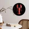 Kreeft - Glossier Rood - Zwart Wandcirkel kunststof plaat 5mm dik klein -sfeer4