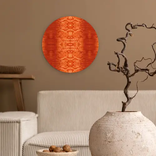 Slang - Boa - Oranje Wandcirkel plexiglas klein 852 -sfeer1