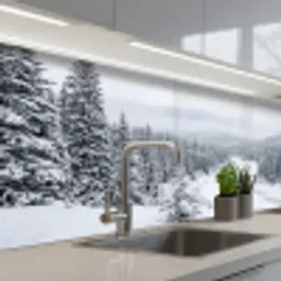 Rivier - Bevroren - Landschap - Winter keuken achterwand 2 middel -3d_schuin