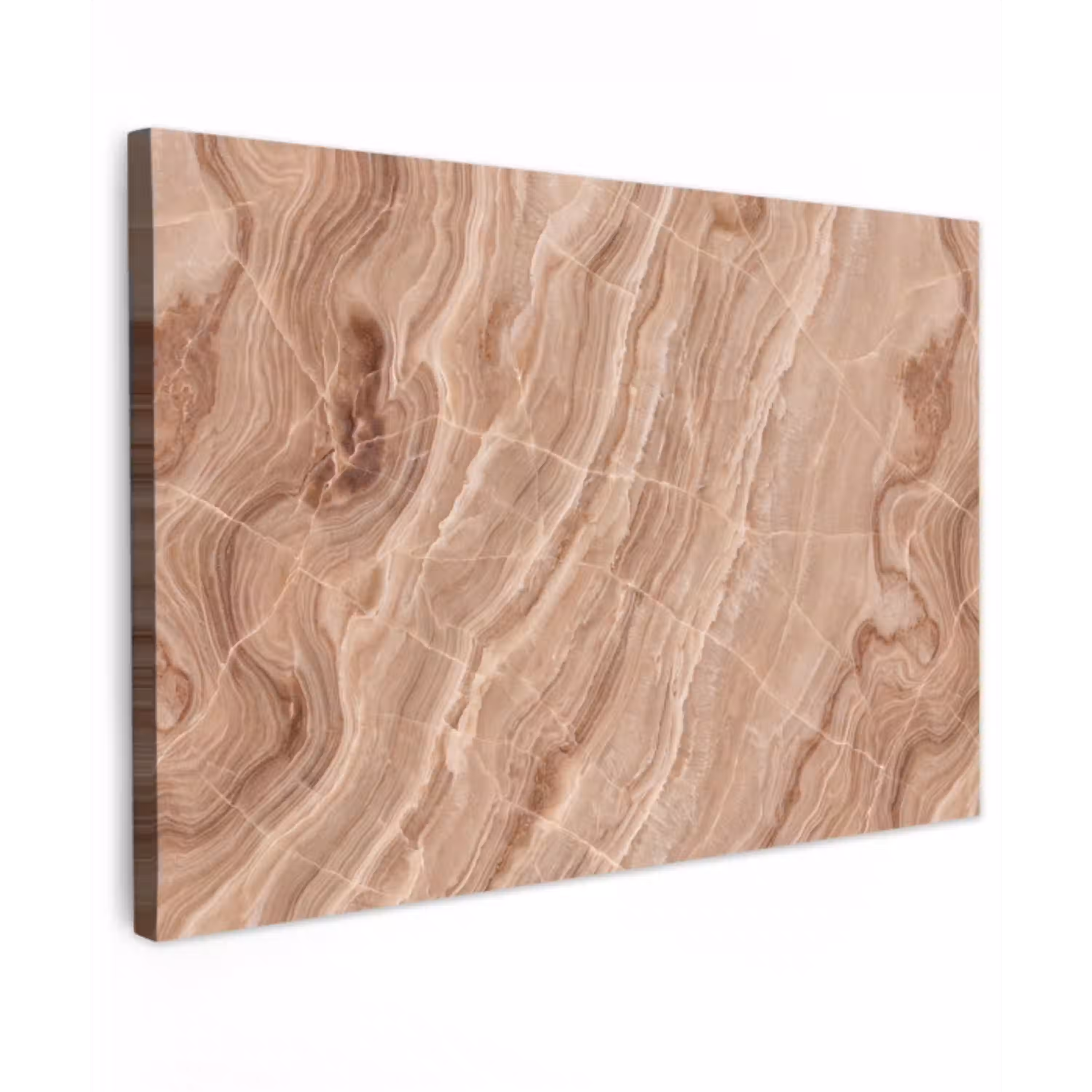 Textuur - Golvend - Abstract - Warm - Bruin Tuinposter op houten frame 2 cm dik klein -3d