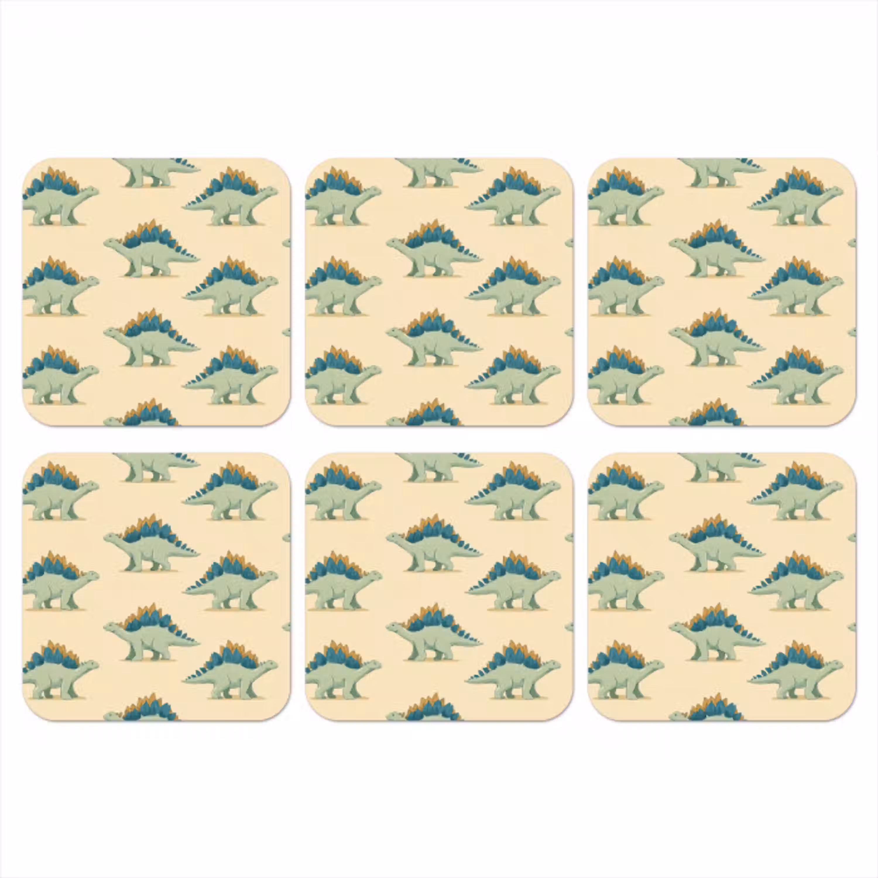 Dino - Patroon - Groen onderzetter kurk middel 366 -3d