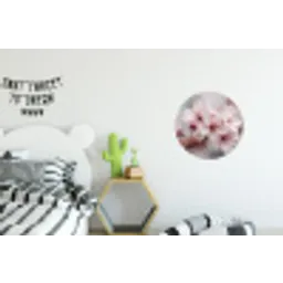 Bloesems - Meeldraden - Geel - Wazig Wandcirkel aluminium klein -kinderkamer