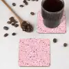 Terrazzo -  Patroon - Kleurrijk - Roze onderzetter kurk middel 366 -sfeer2