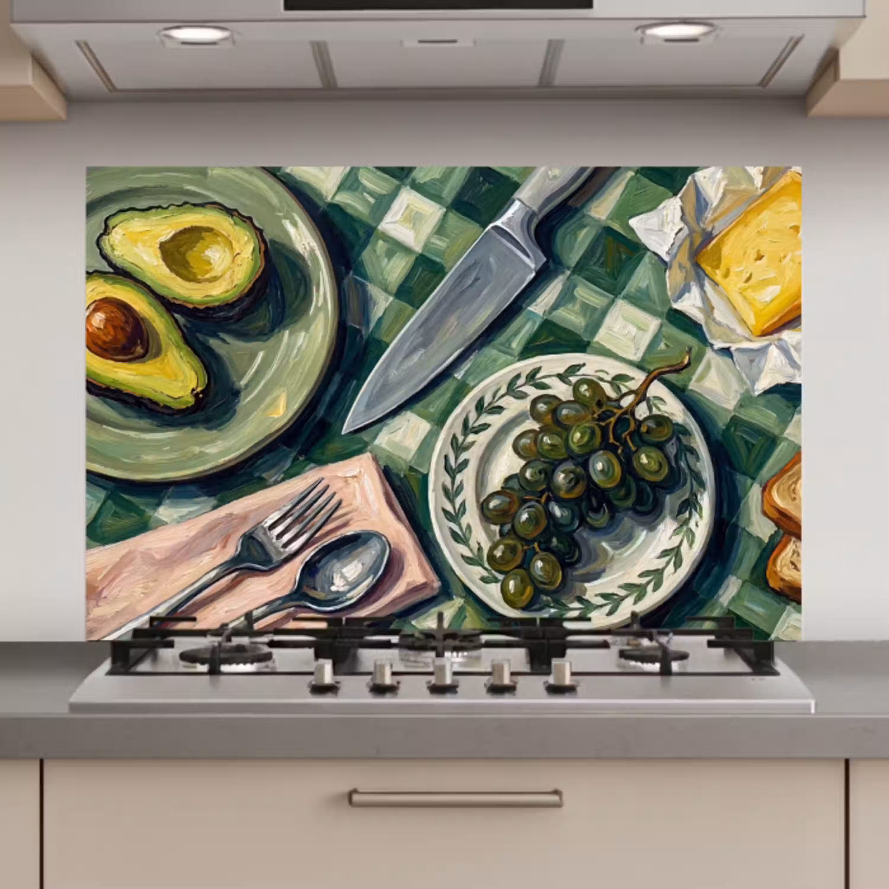 Eten - Ontbijt - Tafel - Modern - Groen keuken achterwand spatscherm klein -3d_website