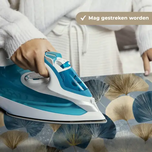 Bladeren - Abstract - Goud - Blauw Wandkleed katoen klein -sfeer9
