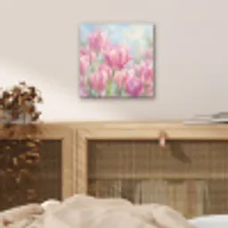 Tulpen - Veld - Lente - Roze aluminium wit klein -sfeer3