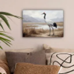 Kraanvogel - Natuur - Realistisch canvas 2cm klein -sfeer1