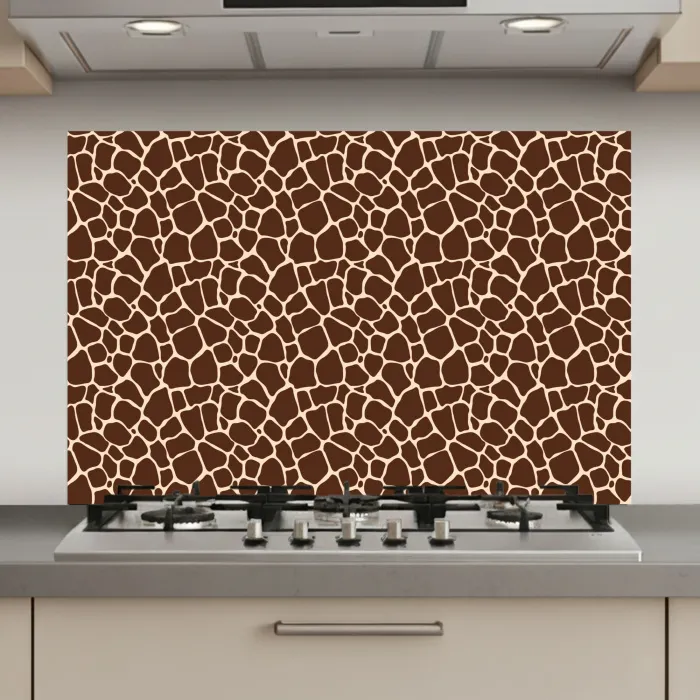 Patroon - Giraf - Bruin keuken achterwand spatscherm klein 900 -3d_website