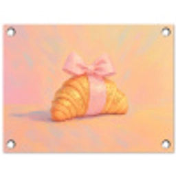 Croissant - Strik - Roze tuinposter los doek klein -3d
