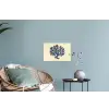 Blauw koraal - Vertakkingen - Beige Muursticker klein -plant