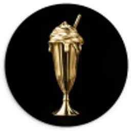 Milkshake - Goud - Drinken - Zwart KitchenYeah - Keuken - Wandcirkel Forex klein -3d