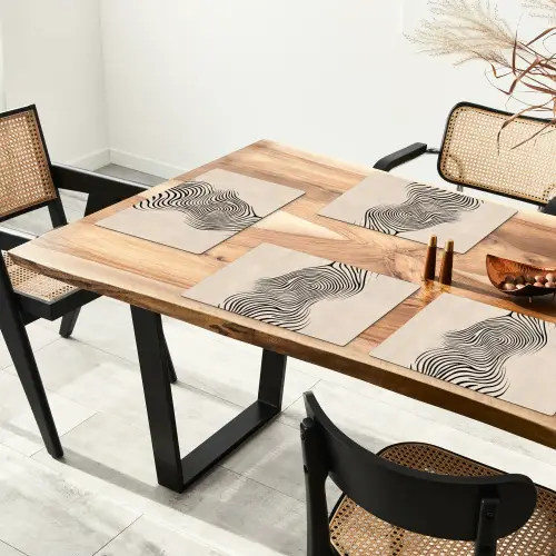 Lijnen - Abstract - Golvend - Zwart Placemat vinyl groot -zzsfeer4_Kitchenyeah-website