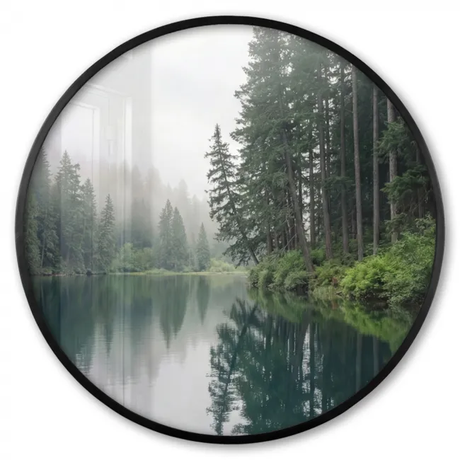 Ronde fotolijst - Bergen - Meer - Bos