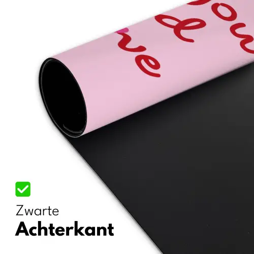 Tekst - Roze - Love - Hart Muismat XXL klein -sfeer2
