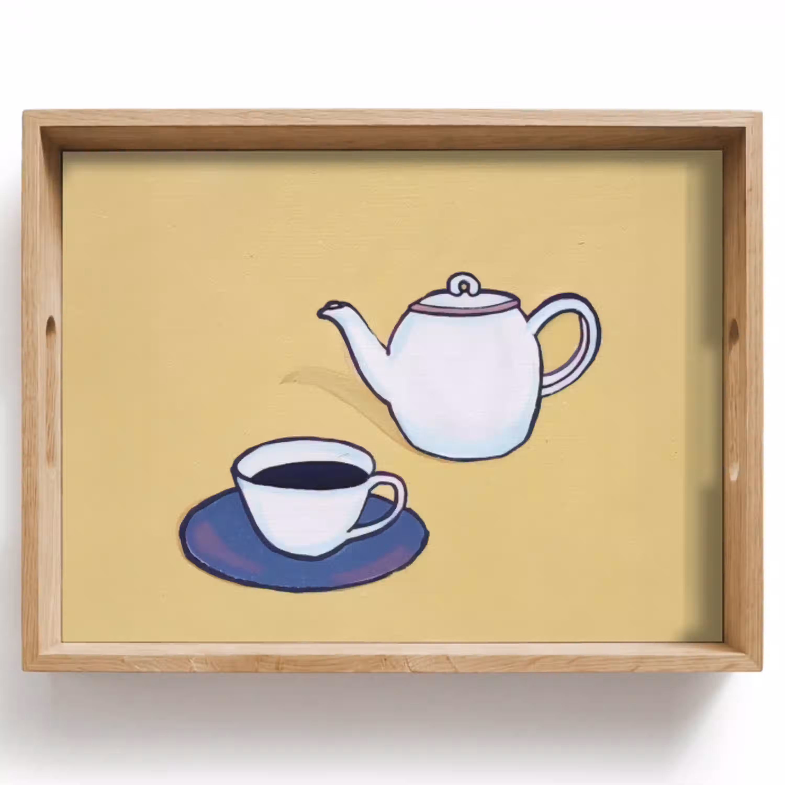 Theepot - Kopje - Beige - Illustratie Dienblad Rechthoek middel -z3d_shopping