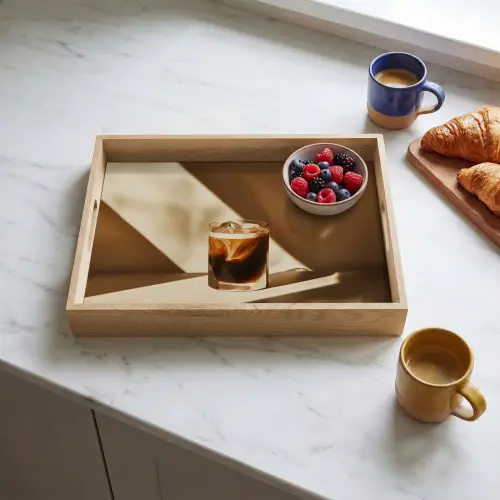 Glas - Ijskoffie - Schaduw - Bruin Dienblad Rechthoek middel -sfeer2