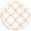 Koraalkleur - Vlechtmotief - Wit Wandcirkel plexiglas klein 852 -3d