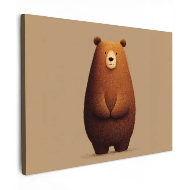 Canvas schilderij - Beer - Minimalistisch - Bruin