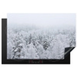 Bos - Sneeuw - Winter - Natuur - Wit Inductie beschermer vinyl 3mm klein -3d