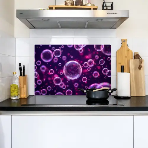 Paars - Bubbels - Schuim Inductie beschemer met haakjes klein -sfeer2