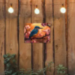 IJsvogel in de Bloesemtak tuinposter los doek klein -sfeer1