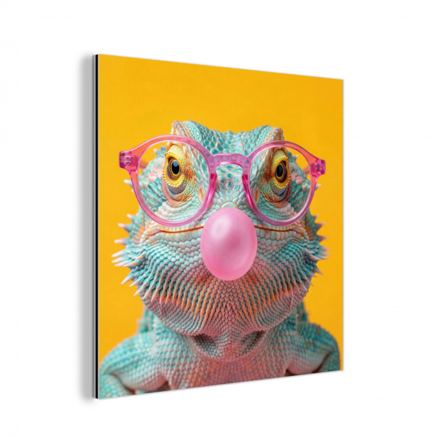 Kameleon - Kauwgom - Kleurrijk aluminium wit klein -3d