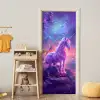Eenhoorn - Fantasy - Kasteel - Meisje - Paars - Roze deurposter klein -sfeer4