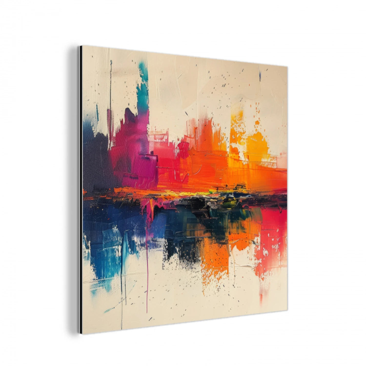 Modern - Verf - Kunst - Kleurrijk aluminium wit klein -3d