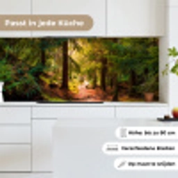 Bos - Pad - Bomen - Groen - Zon - Natuur keuken achterwand 2 middel -sfeer4_DE