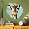 Giraffe - Illustratie - Bruin - Minimalistisch Wandcirkel Organisch Aluminium middel -sfeer2
