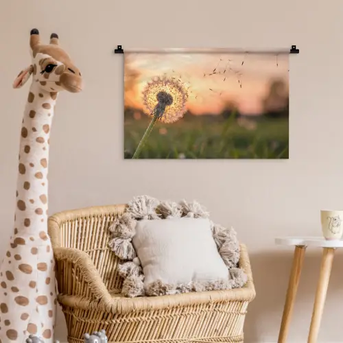 Paardenbloem - Zonsondergang - Veld Wandkleed katoen klein -wsfeer5_kind