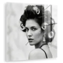 Edgy - Vrouw - Zwart - Wit plexiglas 5mm klein -zzzproduct_nieuw