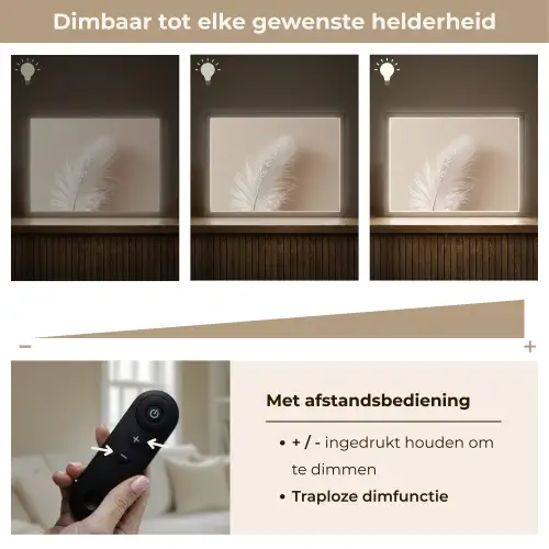 Veer - Minimalistisch - Roze Light Box met batterij (Wandlamp) middel -USP_dimbaarNL