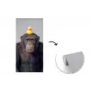 Chimpansee - Badeend - Grijs fotobehang vinyl groot -3d