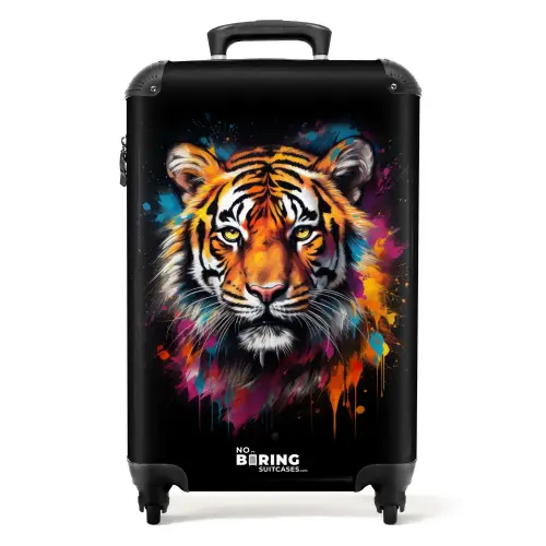 Tijger als street art kunstwerk NBS - Handbagage koffer - Unisex middel -productfoto_recht