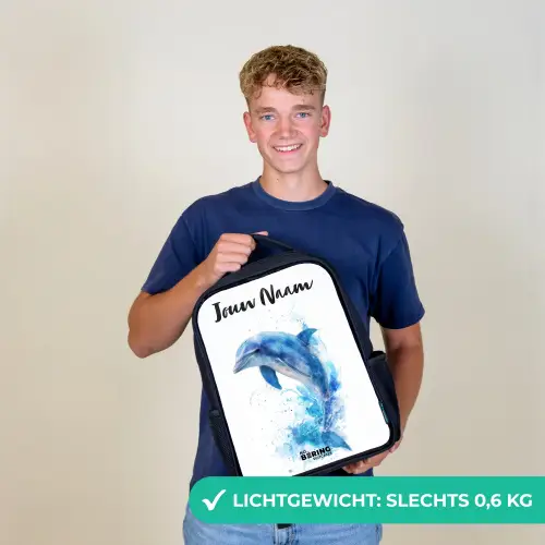 Springende blauwe dolfijn Rugzak - Zwart middel -sfeer7_NL