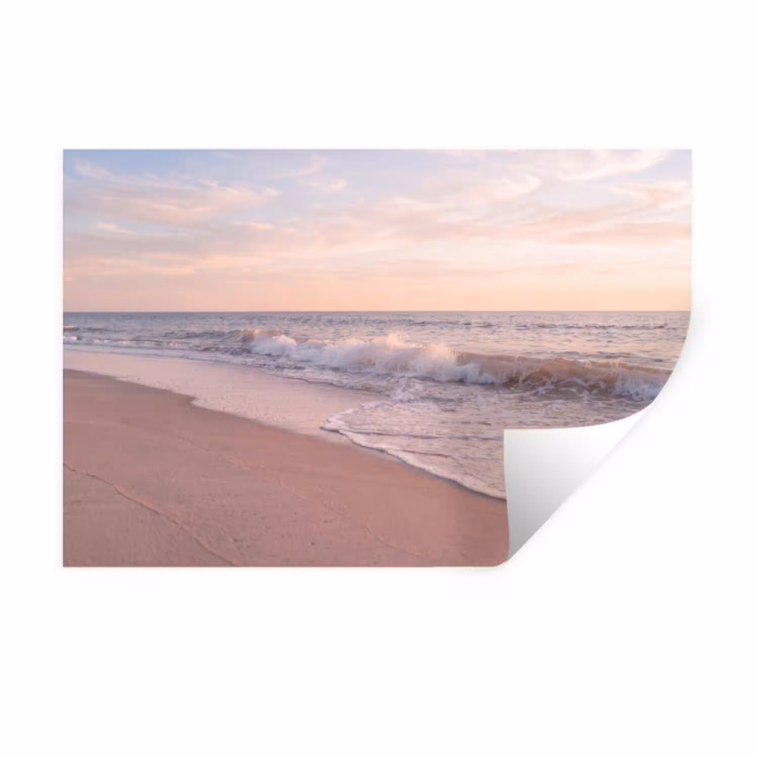 Strand - Zee - Golven - Natuur - Zonsondergang Muursticker klein -3d